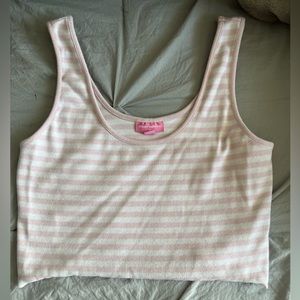 pink and white striped tank top